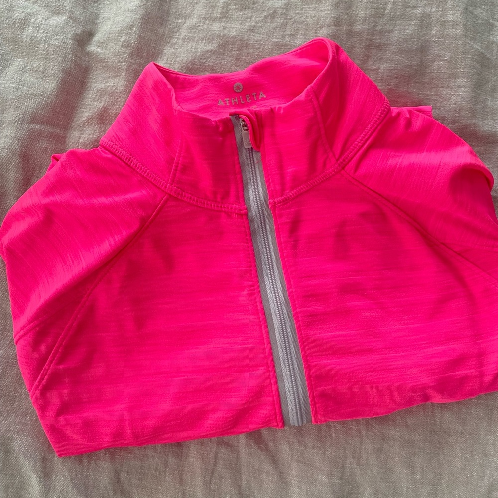 Athleta pink quarter zip